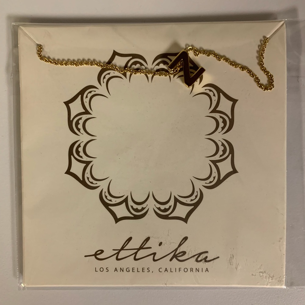 Ettika Gold Plated "Z” initial Necklace NWT